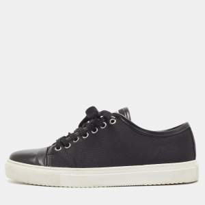 Axel Arigato Black Leather and Canvas Low Top Sneakers Size 42