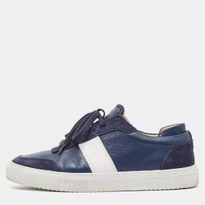 Axel Arigato Navy Blue Leather And Suede Lace Up Sneakers Size 42