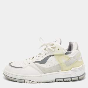 Axel Arigato White/Grey Leather and Suede Lace Up Sneakers Size 42