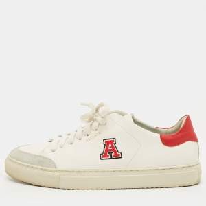 Pre Owned Axel Arigato White/Red Leather Clean 90 Lace Up Sneakers Size 40