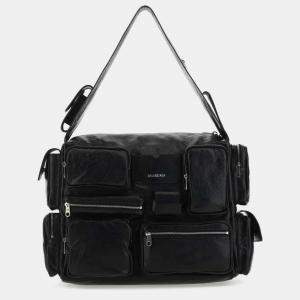 Balenciaga Black Leather Large Supebusy Shoulder Bag