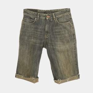 Balenciaga Unisex Blue Faded Raw Edge Shorts M