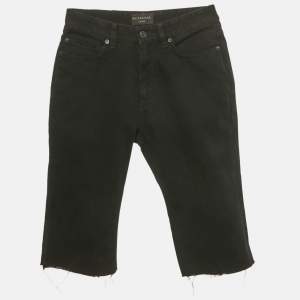 Balenciaga Unisex Black Denim Raw Edge Shorts M Waist 29"