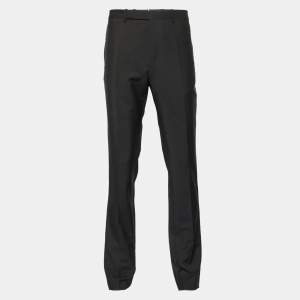 Pre Owned Balenciaga Black Wool Blend Regular Fit Pants L