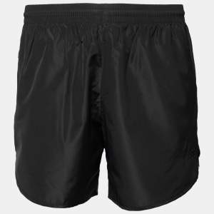 Balenciaga Black Synthetic Logo Embroidered Running Shorts M