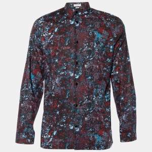 Balenciaga Multicolor Printed Cotton Button Front Shirt L
