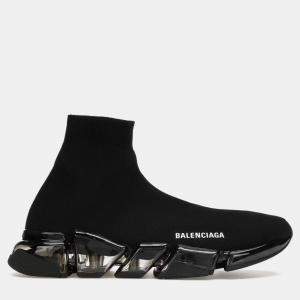 Balenciaga Black Nylon Speed 2.0 Clear Sole Sneaker EU 41