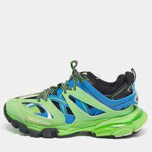 Pre Owned Balenciaga Multicolor Leather and Mesh Triple S Lace Up Sneakers Size 40