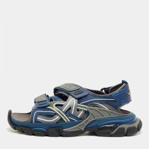 Pre Owned Balenciaga Multicolor Rubber and Faux Leather Track Sandals Size 41