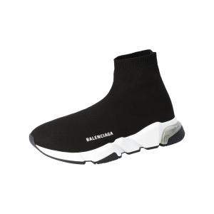 Balenciaga Black Knit Speed Clear Sole Sneakers Size 44