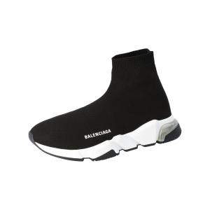 Balenciaga Black Knit Speed Clear Sole Sneakers Size 45