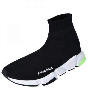 Pre Owned حذاء رياضي بالنسياغا تريكو أخضر/أبيض/أسود مقاس أوروبي 44