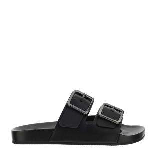 Balenciaga Black Leather Mallorca Sandals Size IT 42 