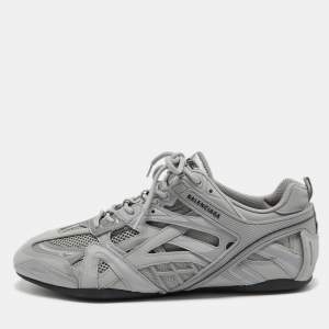 Balenciaga Grey Mesh and Leather Track Sneakers Size 43
