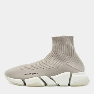 Balenciaga Grey Knit Speed Trainer Sneakers Size 44