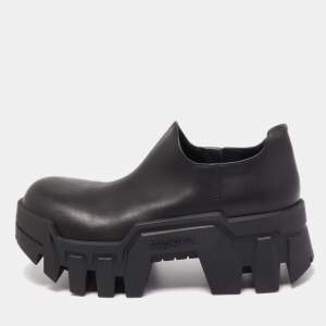 Balenciaga Black Leather Bulldozer Mini Boots Size 40