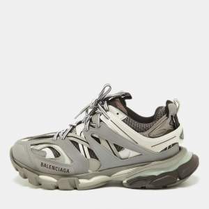 Balenciaga Grey Leather and Mesh Track Sneakers Size 41