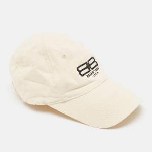 Balenciaga Cream BB Icon Embroidered Baseball Cap S