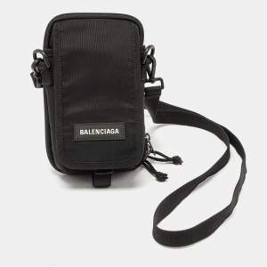 Balenciaga Black Nylon Explorer Crossbody Pouch Bag