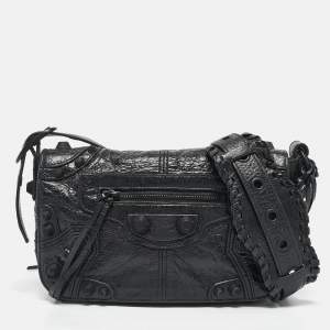 Balenciaga Black Leather Le Cagole Flap Shoulder Bag