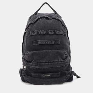 Balenciaga Black Denim Army Backpack