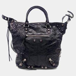 Pre Owned حقيبة يد بالنسياغا ل كارجول رجالية جلد أسود