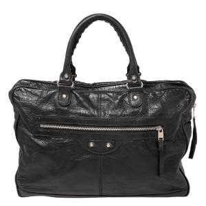 Balenciaga Black Leather RH Briefcase Bag