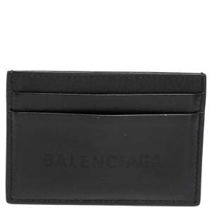 Balenciaga Black Leather Everyday Card Holder