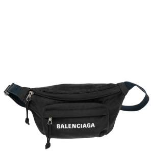 Balenciaga Black Logo Nylon Explorer Belt Bag