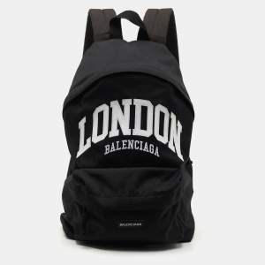 Balenciaga Black Nylon London Cities Backpack