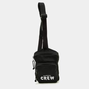 Balenciaga Black Nylon Crew Explorer Sling Bag