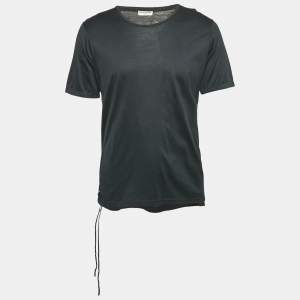 Balenciaga Black Cotton Round Neck T-Shirt XL