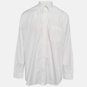 Balenciaga White Cotton Button Down Shirt L