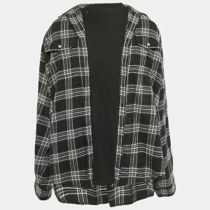 Balenciaga Black Checks Cotton Oversized Ttrompe L'œil Shirt M