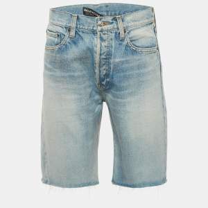 Pre Owned شورت بالنسياغا أزرق باهت جينز بقَصة قصيرة خصر 31 بوصة مقاس وسط (ميديم)