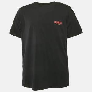 Balenciaga Black Sinners Print Cotton Oversized Crewneck T-Shirt  M