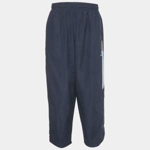 Balenciaga Navy Blue Logo Embroidered Synthetic Track Pants XXL  