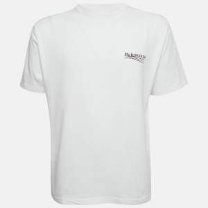 Pre Owned Balenciaga White Political Campaign Print Cotton T-Shirt  XXS
