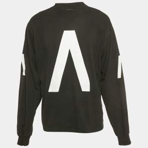 مملوكة مسبقًا تي شيرت بالنسياغا إصدار محدود أرشيف الموسيقى أسود جيرسي بمظهر بالٍ مقاس متوسط - ميديوم