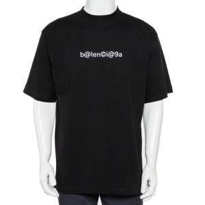 مملوكة مسبقًا Balenciaga Black Symbolic Logo Printed Oversized T-Shirt XS
