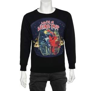 Balenciaga  Black 'Just A Weird Trip' Printed Cotton Sweatshirt M