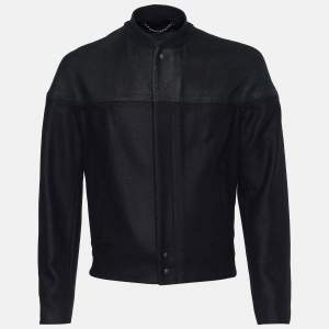 Balenciaga Black Wool Blend Zip Detail Jacket L