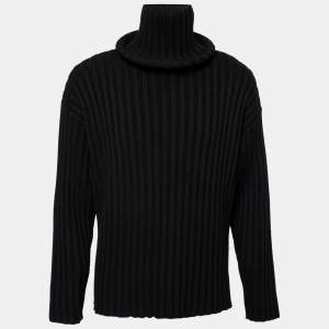 Balenciaga Black Wool Ribbed Turtleneck Sweater S