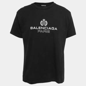 Balenciaga Black Logo Print T-Shirt M