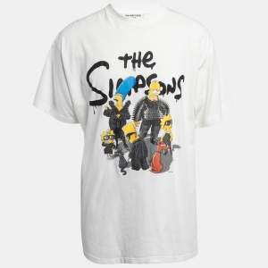 Balenciaga Unifit White The Simpsons Print Cotton Oversized T-Shirt S