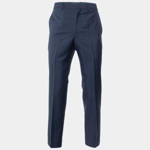 Balenciaga Navy Blue Wool Tailored Trousers M