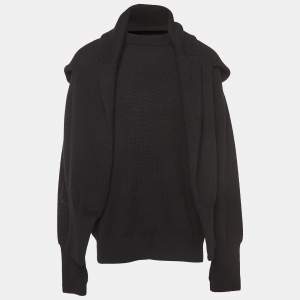 Balenciaga Black Wool Double Long Sleeve Round Neck Sweater M