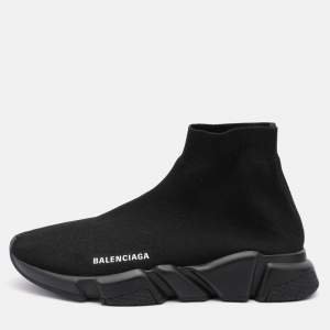 Pre Owned Balenciaga Black Knit Fabric Speed 2.0 Sock Sneakers Size 41