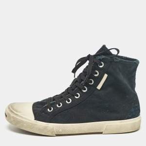 Balenciaga Black Canvas High Top Sneakers Size 43