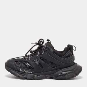 Balenciaga Black Fabric and Mesh Track Sneakers Size 39